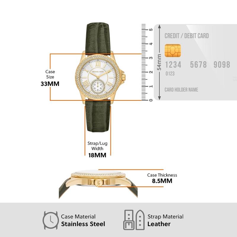 Michael Kors Mini Everest Three-Hand Amazon Suede Croco Leather Watch MK4720