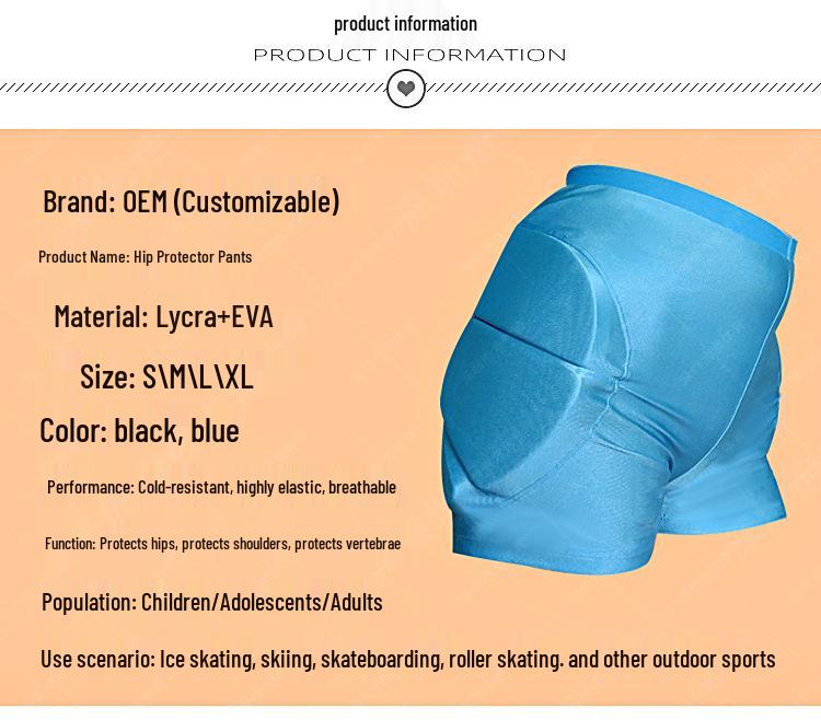 Kids' Lycra Elastic Ski & Skate Protective Shorts