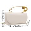 Classic PU Paper Clip Handbag Small Square Vintage Style Shoulder Messenger Bag Personality Versatile Crossbody Bag Daily
