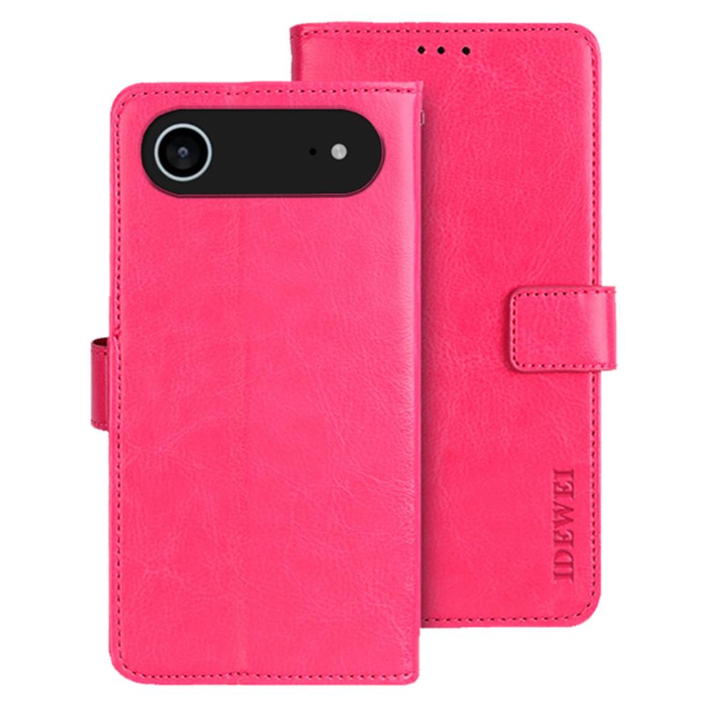 IDEWEI For iPhone 17 Air Stand Case Crazy Horse Texture Leather Phone Cover