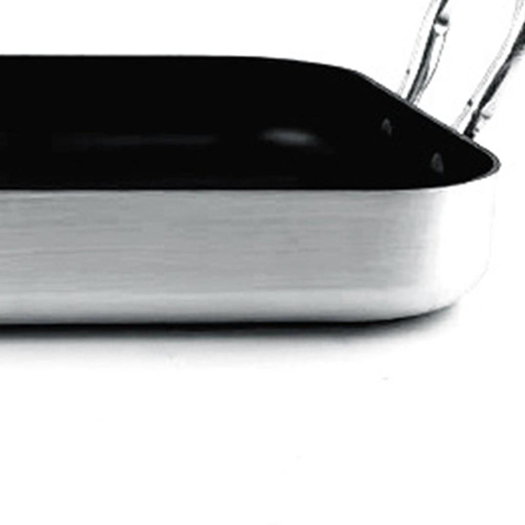 Rectangle Frying Pan Nonstick Aluminum Alloy Multifunction Flat Single Bottom Fry Pan with Handles