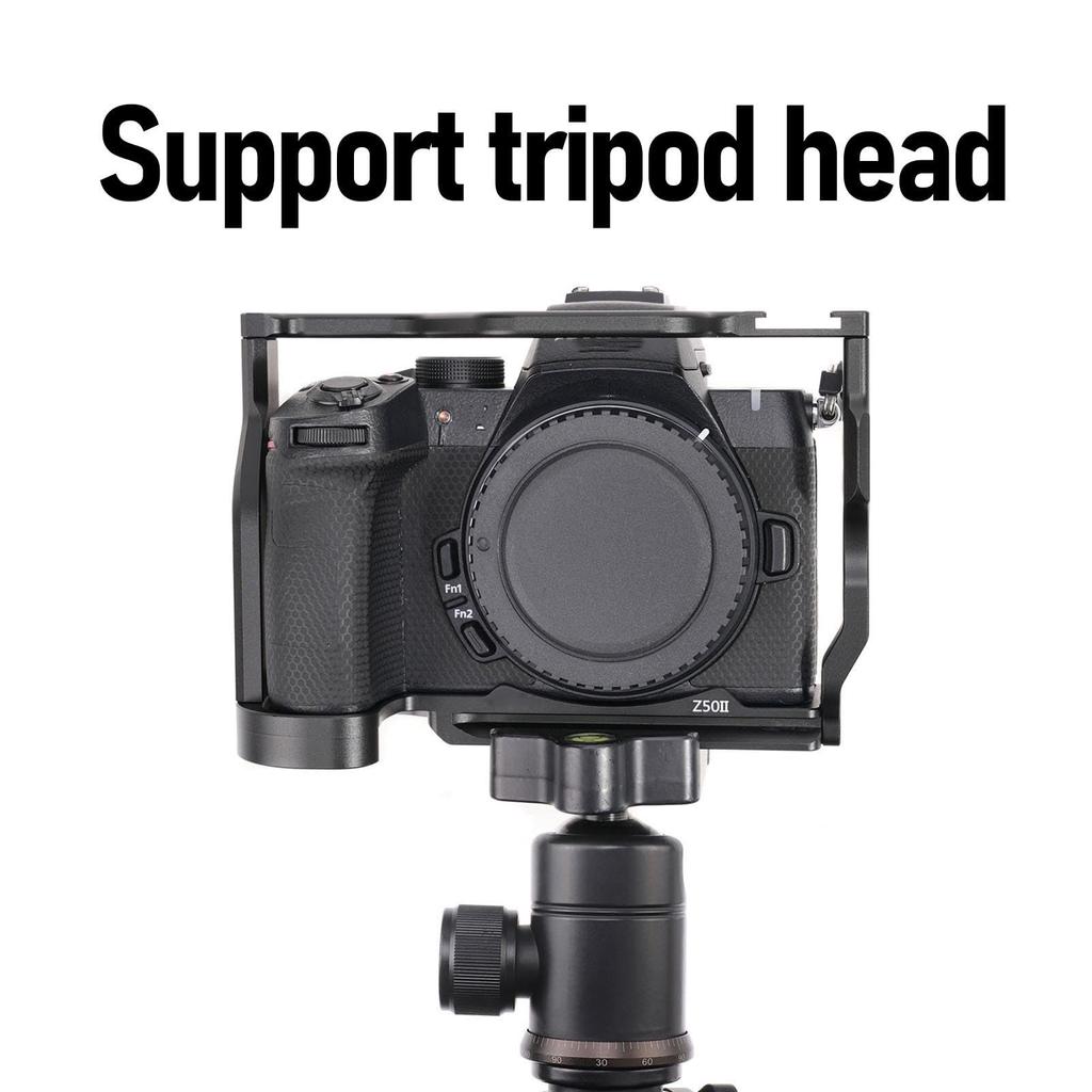 Aluminum Camera Cage Rig for Z50 II Cold Shoe Quick Release 38mm and Threaded Port for Accessory (Includes Mount, Arca-Swiss Base, Expansion)
