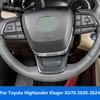 For Toyota Highlander Kluger XU70     2024 Carbon Fiber Steering Wheel Cover Trim Accessories Car Styling