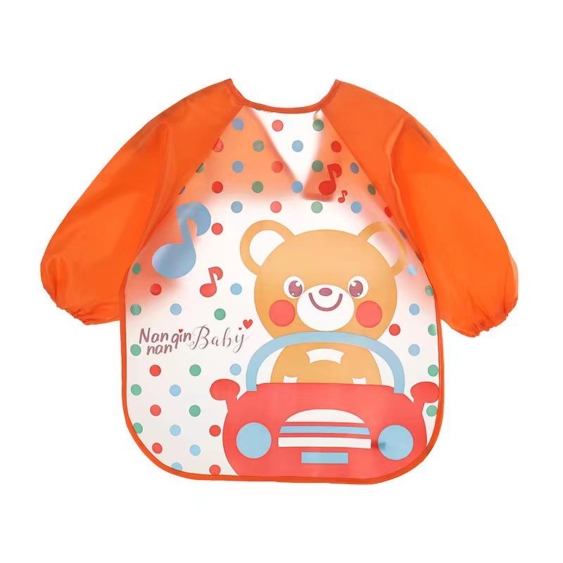 Waterproof Stain-Proof Baby Bib & Art Smock for 1-3 Year Olds – Thin Long-Sleeve Korean Style, Ideal for Summer.
