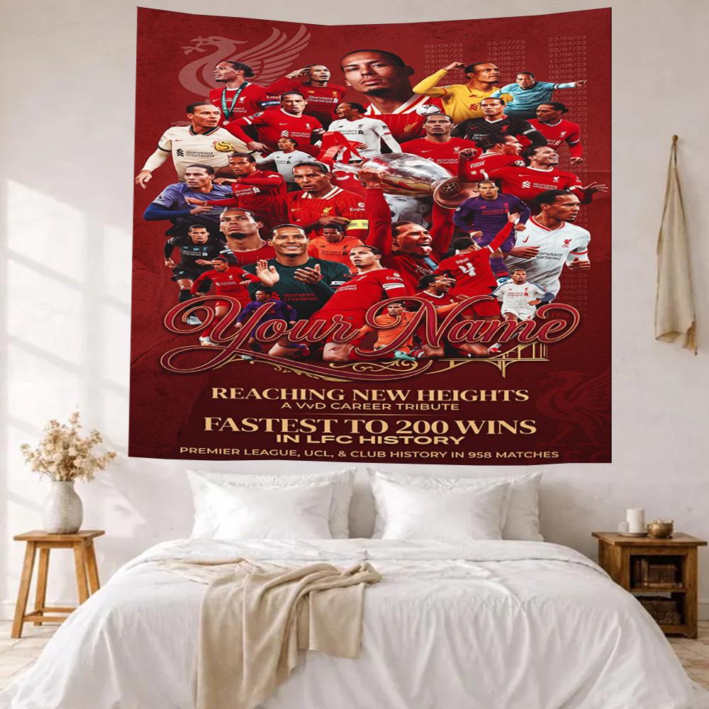 Liverpool Fc Custom Your Name Wall Decor Tapestry Art For Pet Memorial Birthdaywedding Party Backdrop Family Gift