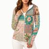 Women Lightweight Hooded Sun Protection Jacket Full Zip Long Sleeve Printed Pocket Outdoor Activewear Windbreaker
