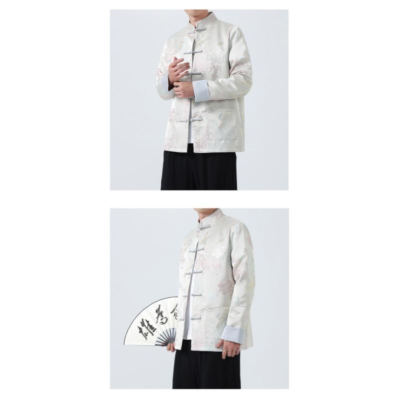 Men S Vintage Trendy Jacquard Chinese Style Tang Suit Jacket Plus Size
