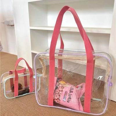 Große Kapazität Transparente Gelee-Tasche Heißer Verkauf PVC Wasserdichte Strandtasche Transparente Schwimm-Aufbewahrungstasche Outdoor Waschbeutel