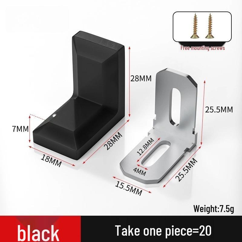 Thickened Nylon 90° Right Angle Bracket for Furniture, Wardrobe, Kitchen Cabinet, and Shelf Support