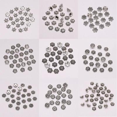 50 teile/los 7 8 9 10mm Blütenblätter Perlen Kappen Blume Geschnitzte Lose Sparer Ende Bead Caps Kegel Für DIY Schmuck Machen Ohrringe