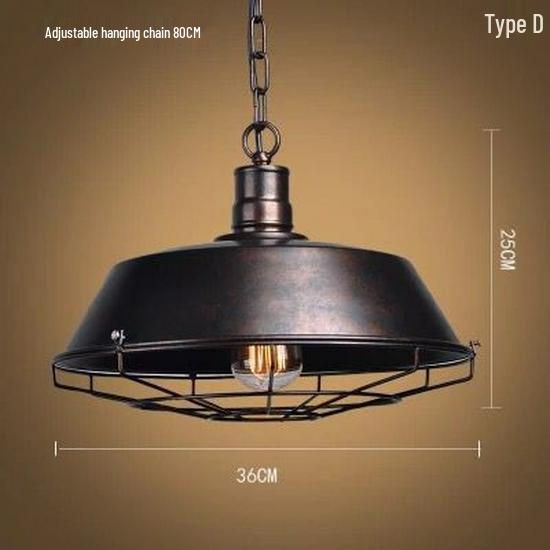 American Retro Wrought Iron Pendant Lamp for Restaurants and Bars