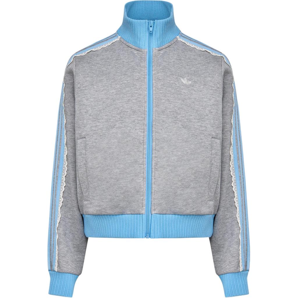 Adidas Originals Top Jackets Women's Medium Heather Gray Stand Collar Moderate LF2335