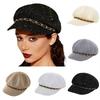 Hollow Breathable Leather Buckle Octagonal Hat  Classic Woven Straw Hat Casual Versatile Literary Sunshade Painter Hat