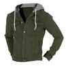 Men's Solid Color Outdoor Workwear Casual Loose Long-Sleeved Hooded Denim Jacket