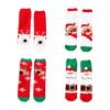 4 Pairs Thick Warm Coral Fleece Socks for Women Men Funny Christmas Pattern Seasonal Indoor Sleeping Slipper Socks