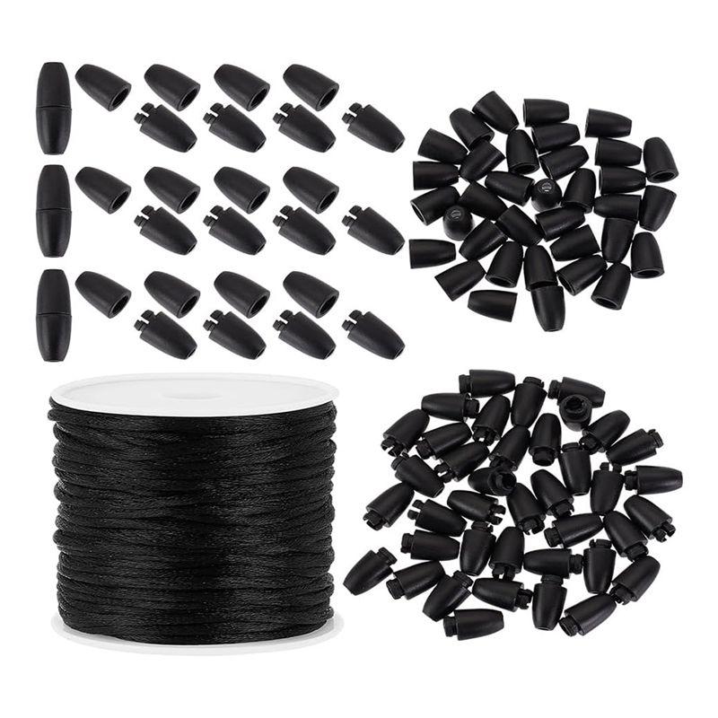 

AEE2-Lanyard Breakaway Buckle, 24Mm Black Bead Barrel Connector Closure Buckle For DIY Necklace Bracelet Jewelry Making чёрный