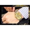 CARLIEN Mens Dragon Collection Limited Luxury Sculpted Dial Golden Automatic Waterproof Watch (Gold)