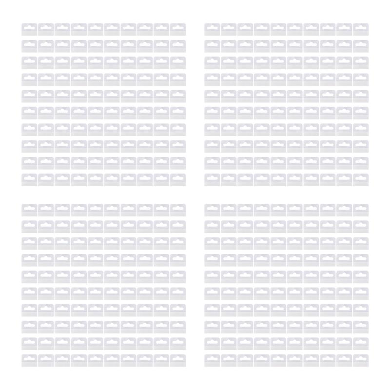 100 Pieces Clear Plastic Hooks Self Stick Slot Hole Hanging Tabs for Store Displays and Household Use Kitchen Wall Hooks