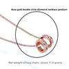 Rose Gold Double Ring Diamond Stainless Steel Necklace Pendant Sticky Diamond Pendant Bag Chain Titanium Steel Necklace Internet celebrity jewelry
