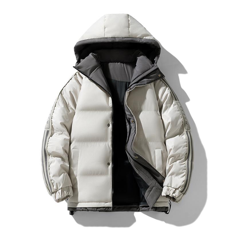 Hooded Down Jacket Men's Winter Trend Thickened Cotton-padded Jacket Warm and Casual Cotton-padded Jacket