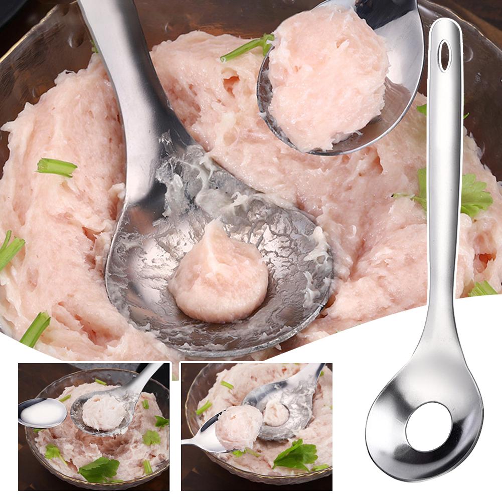 Stainless Steel Meatball Spoon Hand Squeeze Meatball Spoon Squeeze Maker Spooner Meatball Maker Kitchen Gadgets 1/2pcs