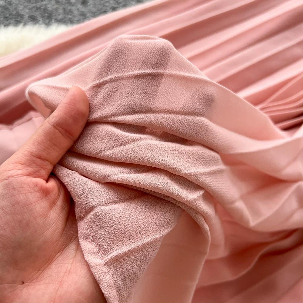 Elegant Beaded Studded Halter Strapless A-line Loose Dress for Women Sweet Pink Sleeveless Lace-up Pleated Dress Holiday Summer Dress