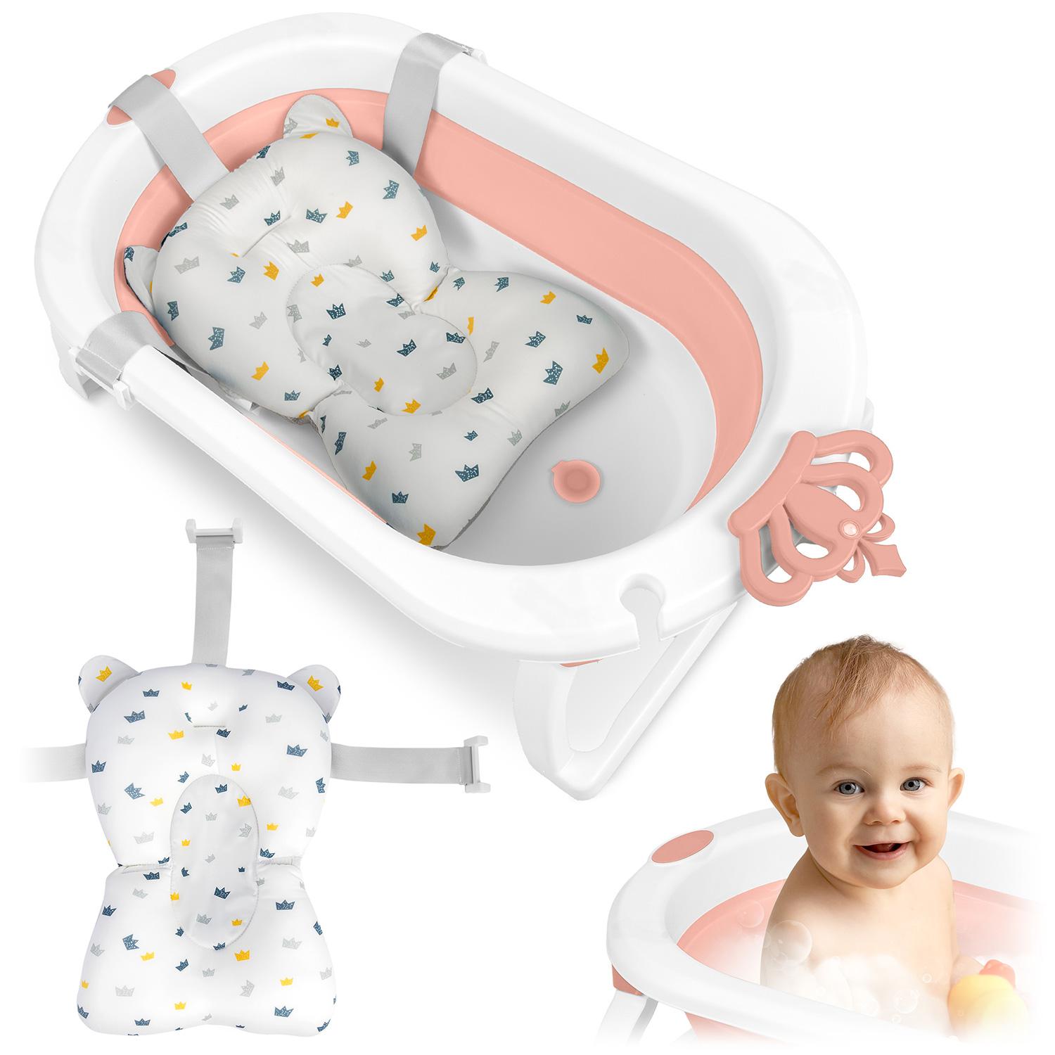 Opvouwbaar Badje Voor Kinderen, Baby's Met Inzetstuk Ricokids Rk-286 Wit En Roze