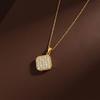Women's Elegant European & American Style Zirconia Rotatable Square Diamond Necklace, Trendy Fashionable Collarbone Chain.