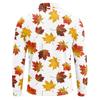 Camicia da uomo a maniche lunghe, leggera, in rete traspirante, con colletto stampato a foglia d'acero, per l'autunno