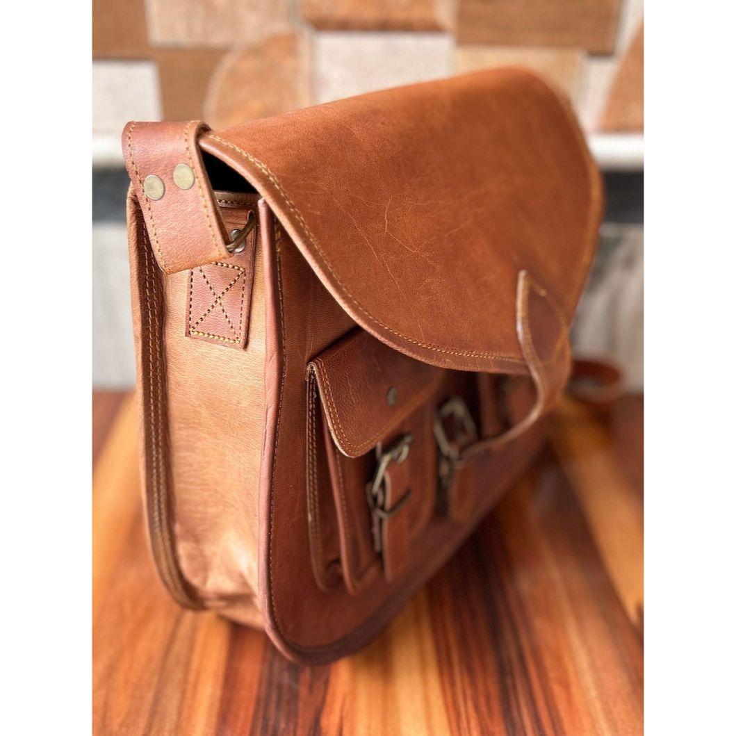 Винтажная кожаная сумка через плечо — фото 3