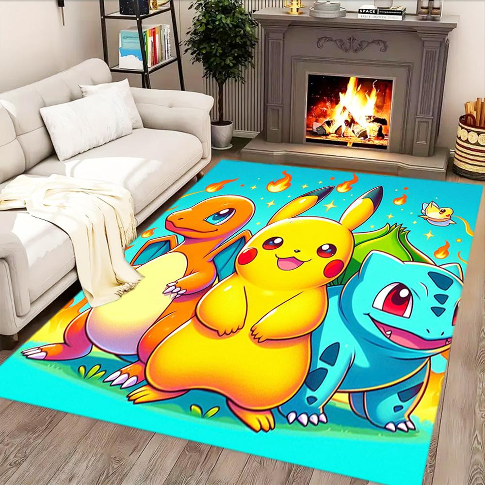 Pikachu Energy Burst rug for living rooms, bedrooms, home décor, and as gifts.