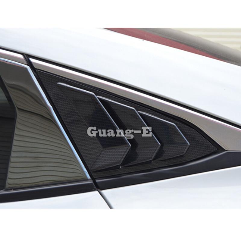 Rear Side Window Louver Vent Cover Trim Car Accessories Carbon Fiber Decor for Honda Civic 10th 2016 2017 2018