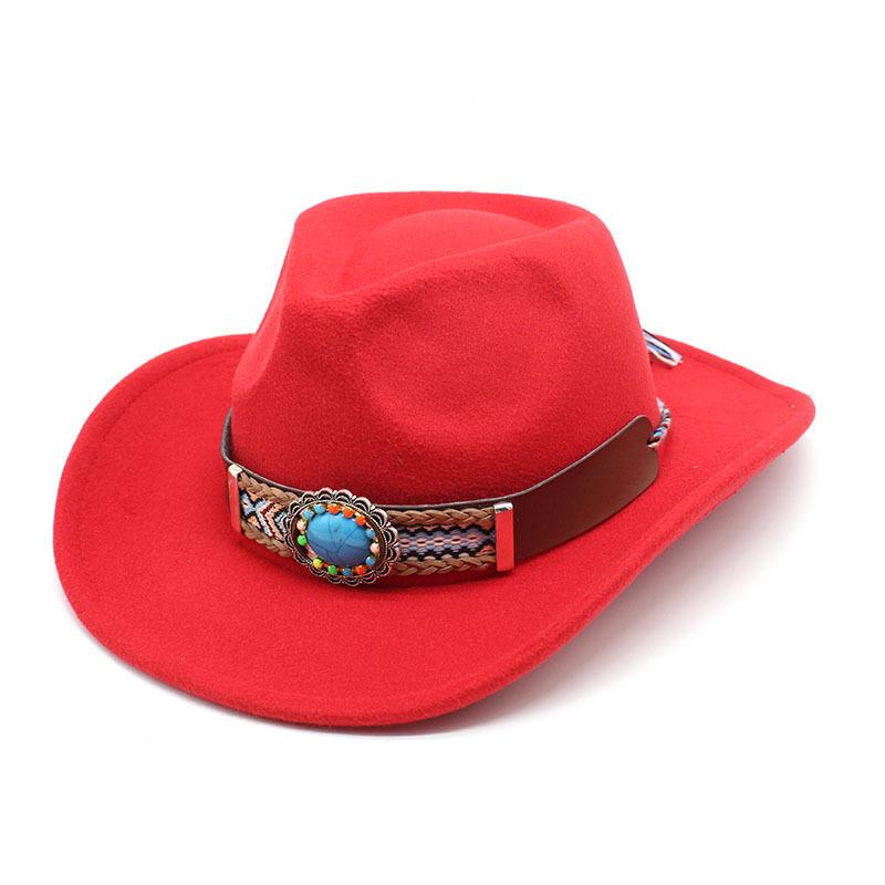 Casual Versatile Retro Ethnic Style Men'S And Women'S Parent-Child Western Cowboy Hat Big Edge Wide Edge Sunshade Top Hat
