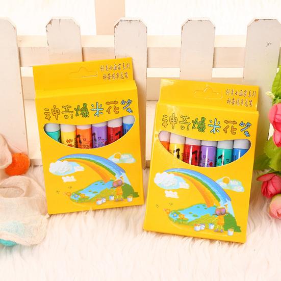 6 stk Farge DIY Bubble Popcorn Tegning Pen Art Creat Markers Skrivesaker