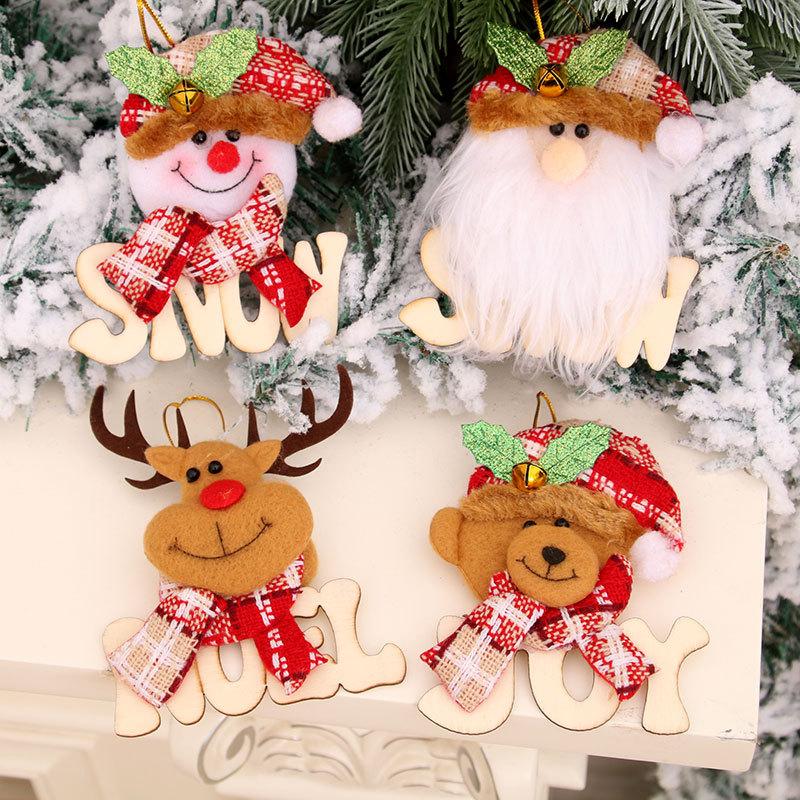 Christmas Wooden Letter Doll Small Pendant Christmas Tree Pendant Decoration Supplies Christmas Gifts