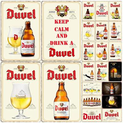 Poster Segno di Latta Metallico per Pub, Bar, Man Cave, Club, Decorazione Murale, Vintage, Belgio, Marca di Birra, Targa Decorativa, 20x30cm