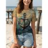 Boat Anchor 3D Print T-shirts for Women, Short Sleeve T-shirts, 3D Print T-shirts, Crew Neck T-shirt, Summer Casual Clothes for Women