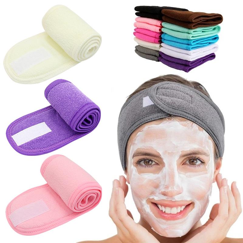 

Регулируемая широкая повязка для волос для йоги, спа-ванны, душа, макияжа, мытья лица, косметическая повязка на голову, аксессуары для макияжа