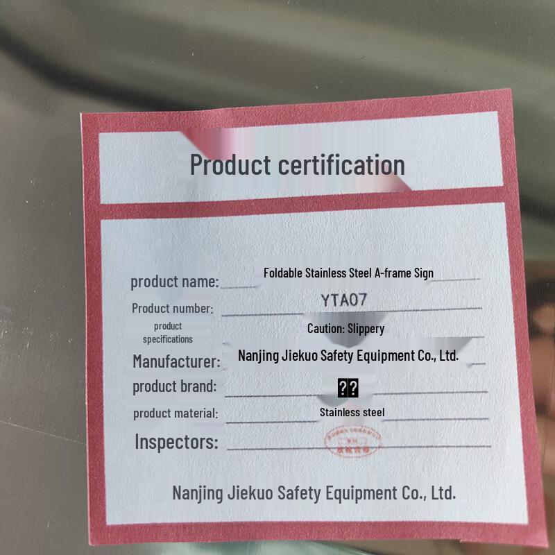 JiuZhen Foldable Stainless Steel A-Frame Caution Wet Floor Sign