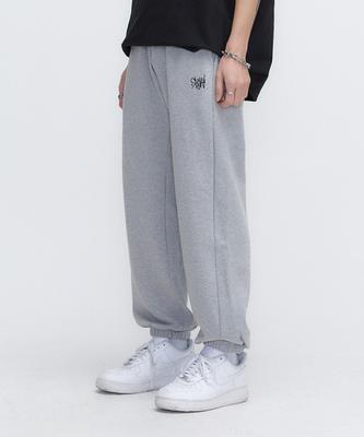 SLOW RECORD HOUSE Basic Logo Jogger Pants_Gray