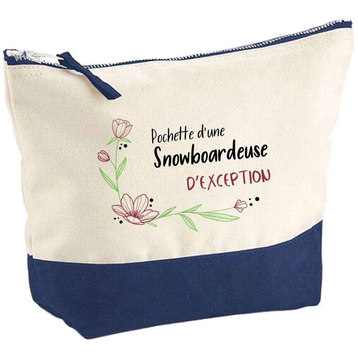 Trousse de maquillage - PLANETEE - Snowboardeuse d'exception - Grand format - Coton - Impression sublimation HD