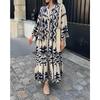 Women S Bohemian Printed Maxi Dress Plus Size Elegant Long Sleeve