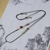 Refined Hand-Woven Hetian Jade Adjustable Necklace with Purely Handmade Cord