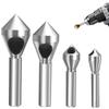 4pcs High Speed Steel Chamfer Tool Drill Bit Coated For Accuracy Countersinking In Metalworking & Carpentry