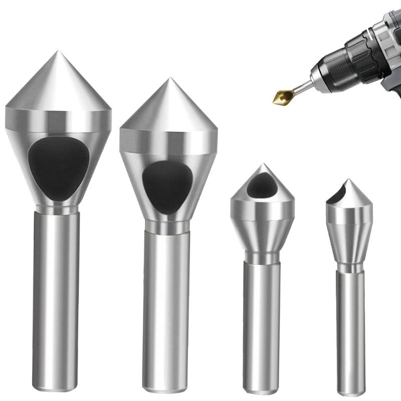 4pcs High Speed Steel Chamfer Tool Drill Bit Coated For Accuracy Countersinking In Metalworking & Carpentry