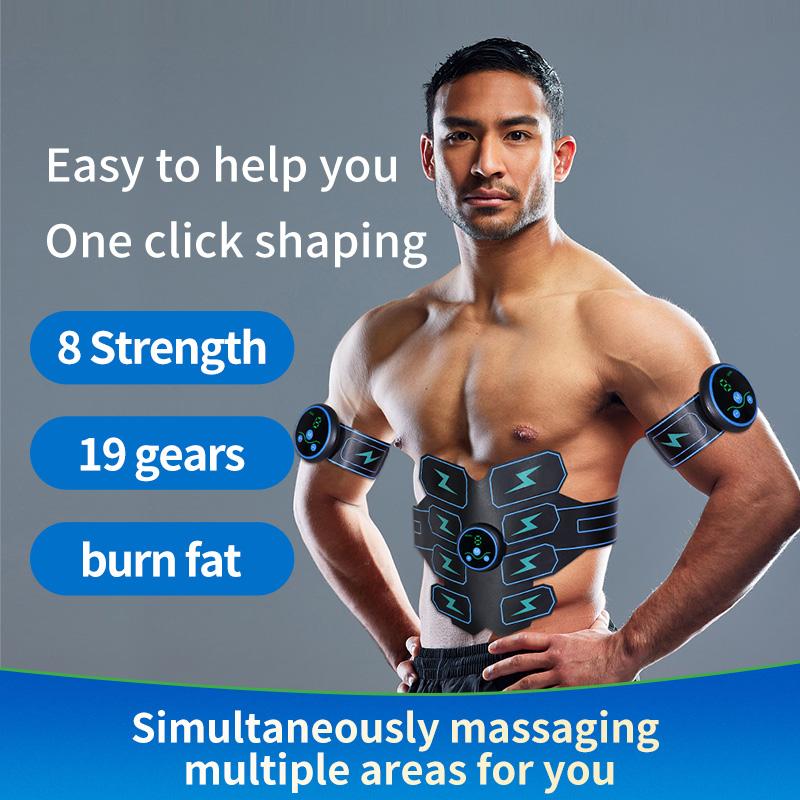 Körperformender Gürtel Muskelaufbau Trainer USB Wiederaufladbar Heim-Fitnessstudio Gewichtsverlust Trainingsgerät für Männer und Frauen