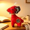 Cute Chinese Style Goat Plush Toy Red Lucky Sheep Mascot Stuffed Animal With Ethnic Embroidery For Home Decoration New Year Gift