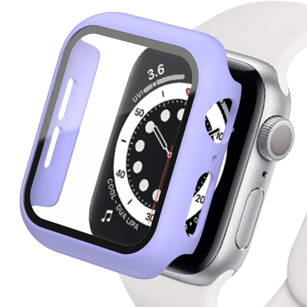 Glass+Matte Watch Cover for Apple Watch Case 45 41 44 40mm 42mm 38mm Bumper+Screen Protector for Iwatch SE 9 8 7 6 5 4 3 2 cover