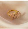 Elegant Light Luxury Zircon Butterfly Ring