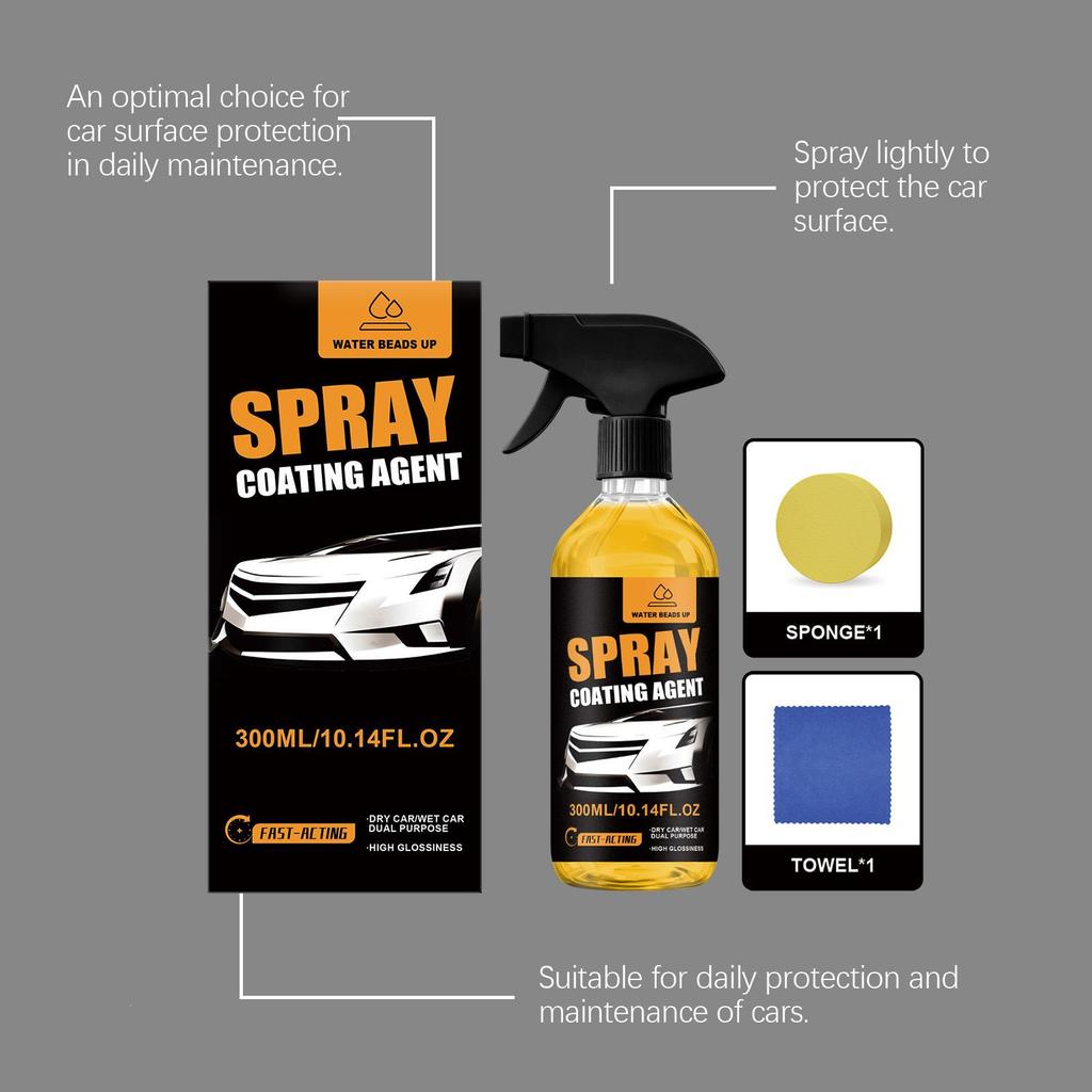 Car Paint Coating Spray Set for Wet & Dry Use - Water Spot Residue & Gloss Care